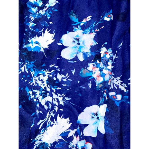 Twelfth Street by Cynthia Vincent Small Navy Floral Silk Maxi Dress Coastal Chic - Picture 15 of 16